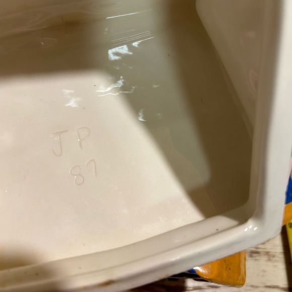 Vintage Gingerbread House Cookie Jar hand painted porcelain glazed - Picture 7 of 13